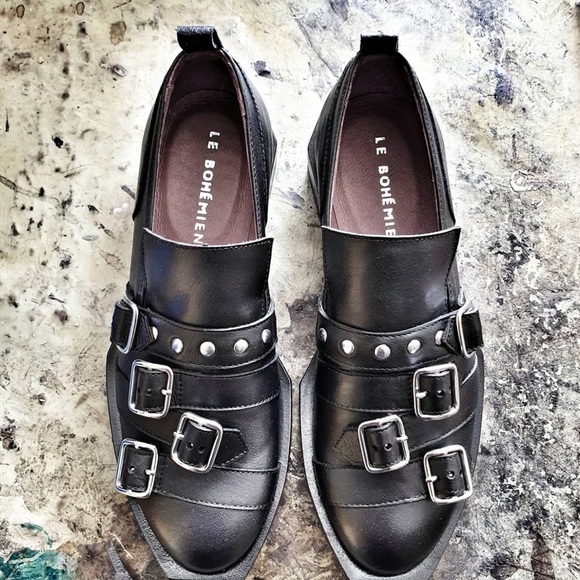 Like New - Lè Bohemian Buckled Loafers - Size 38 - Picture 1 of 4